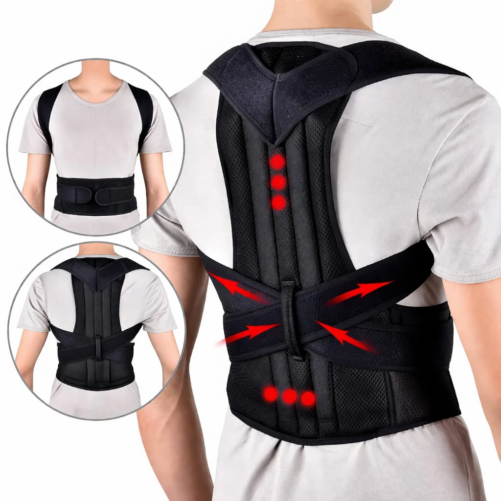 Posture Corrector Belt – Back & Shoulder Support Brace for Pain Relief (Men & Women)